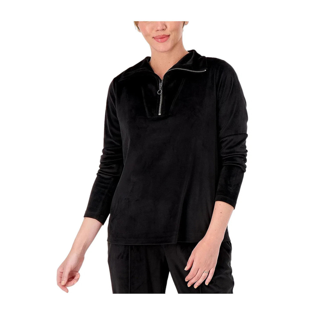 All Worthy Hunter McGrady Knit Cord Quarter Zip Pullover Black - Regular